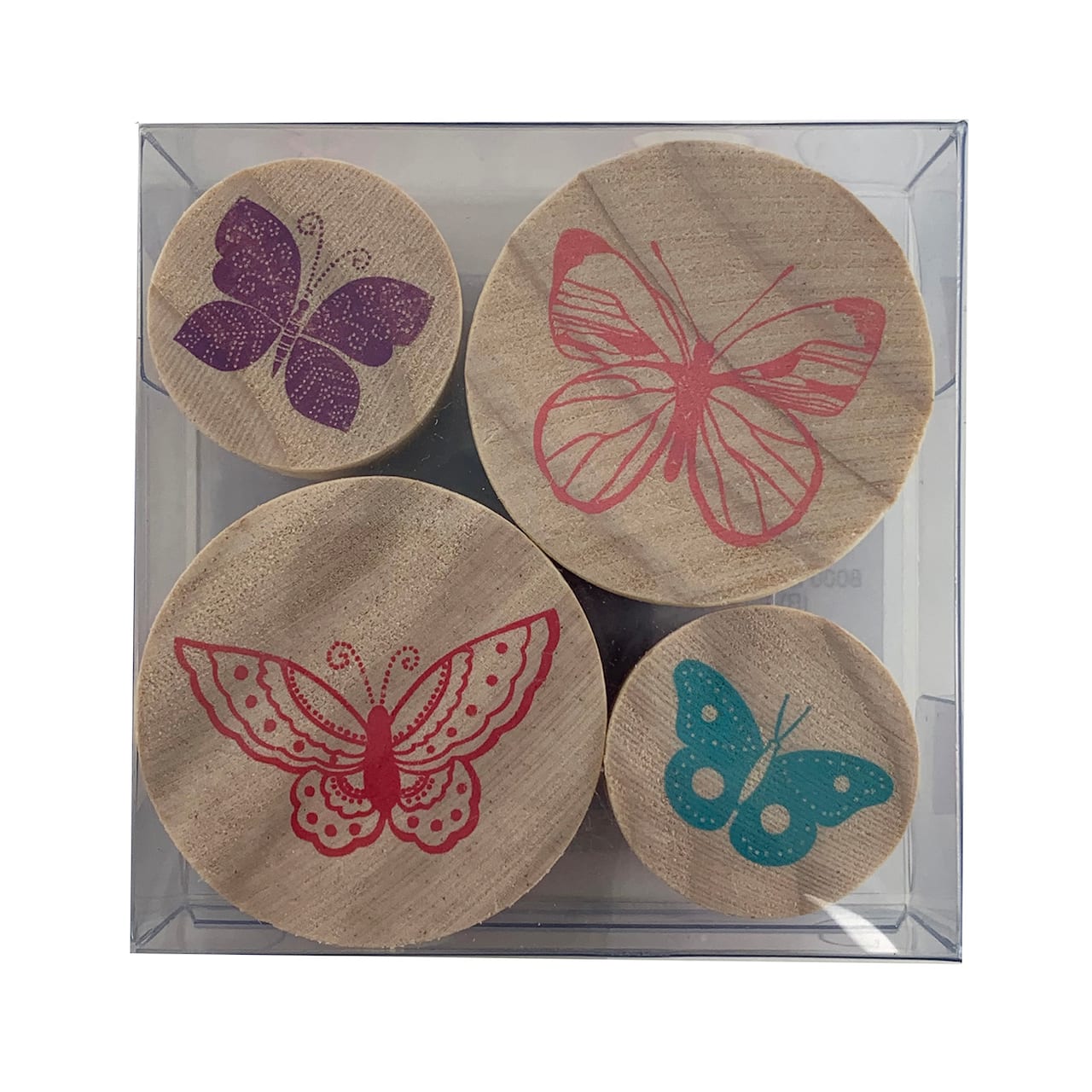 Butterfly Round Wood Stamps by Craft Smart&#x2122;